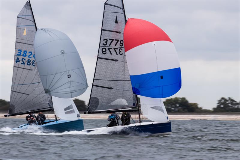 Dave Lee and Angela Bridges holding off Andy Davis and Becky Caiger on day 2 - Allen Merlin Rocket Inlands at Oxford - photo © Matthew Bell