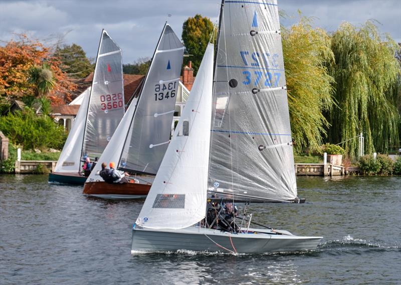 Splitting tacks to try to get an advantage during the Cookham Reach Merlin Open photo copyright Patrick Blake taken at Cookham Reach Sailing Club and featuring the Merlin Rocket class