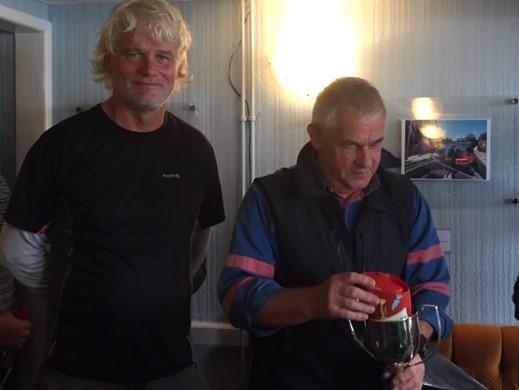 Ian Pavey (right) and Chris Bannister, winners of the Micro Worlds photo copyright Jenny Pavey taken at Stour Sailing Club and featuring the Micro Tonner class