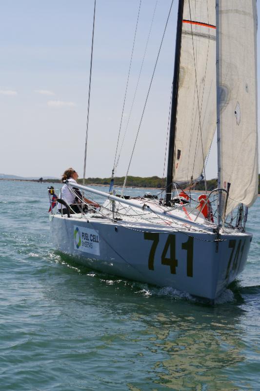 Nikki Curwen during the UK Solent 6.50 Mini race photo copyright Graham Nixon, Caroline Pommeret & Yves Le Blevec taken at Société Nautique de La Trinité-sur-Mer and featuring the Mini Transat class