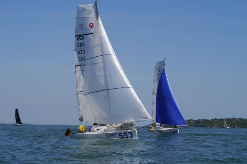 Mo'Jo & Vertigo during the UK Solent 6.50 Mini race - photo © Graham Nixon, Caroline Pommeret & Yves Le Blevec