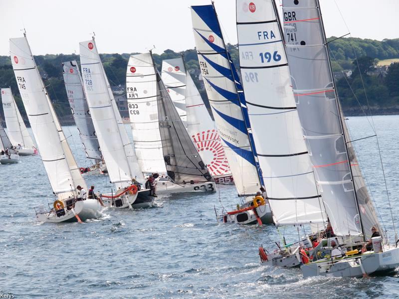 Mini Fastnet Race start in Douarnenez photo copyright Gildas Hemon / www.kerys.com taken at Winches Club Douarnenez and featuring the Mini Transat class