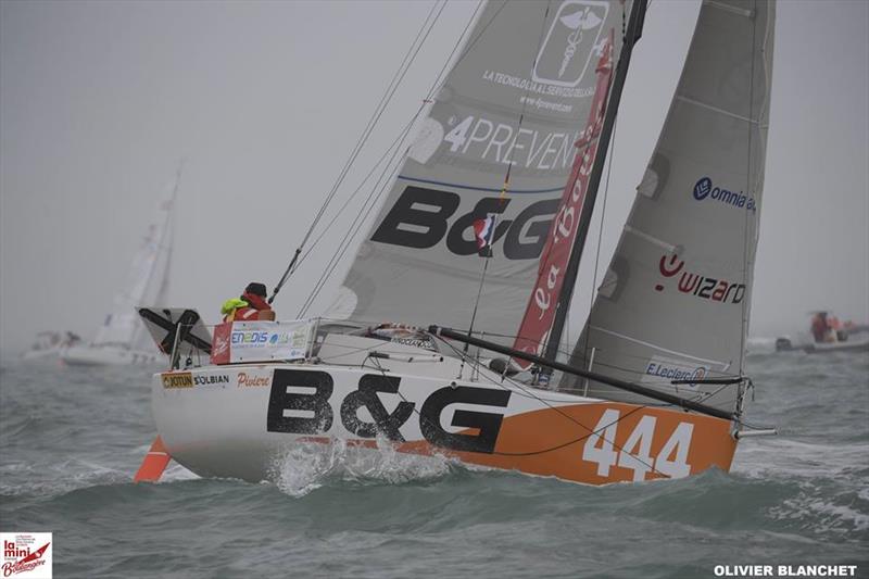 A rainy start in La Rochelle for the Mini-Transat La Boulangère photo copyright Christophe Breschi / www.breschi-photo-video.com taken at  and featuring the Mini Transat class