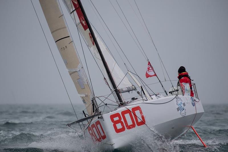 A rainy start in La Rochelle for the Mini-Transat La Boulangère photo copyright Christophe Breschi / www.breschi-photo-video.com taken at  and featuring the Mini Transat class