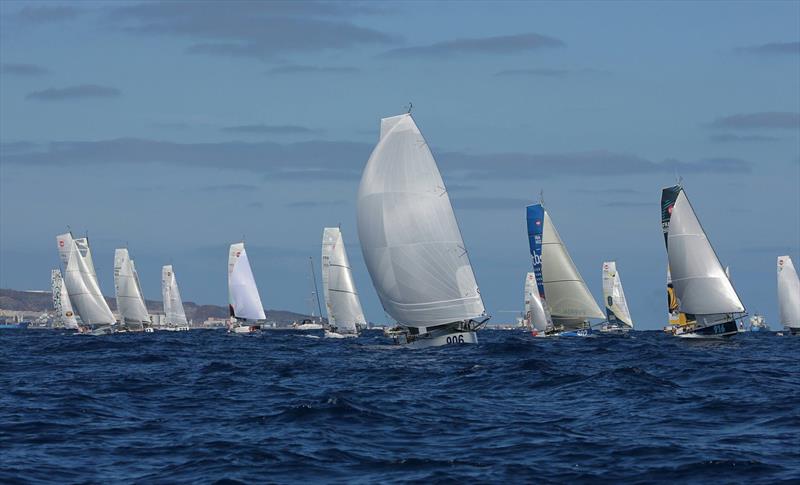 Mini-Transat La Boulangère Leg 2 start photo copyright Christophe Breschi / www.breschi-photo-video.com taken at  and featuring the Mini Transat class