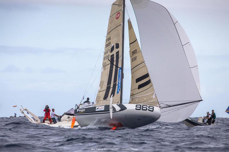 Tanguy Bouroullec wins Mini Transat EuroChef 2021 Leg 1 photo copyright Vincent Olivaud taken at  and featuring the Mini Transat class