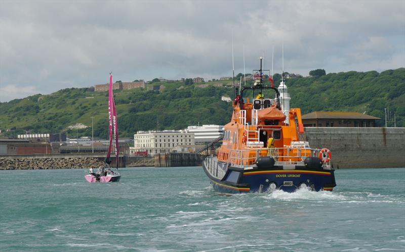 Natasha Lambert completes her Channel crossing in Dover photo copyright RYA taken at Royal Cinque Ports Yacht Club and featuring the Mini Transat class