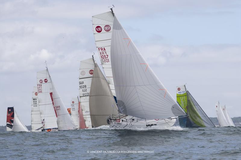 La Boulangère Mini Transat 2023 race start photo copyright Vincent Olivaud / La Boulangère Mini Transat taken at  and featuring the Mini Transat class