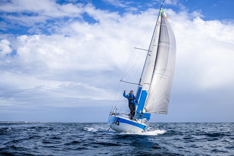 Mark O'Connor aboard his Mini 6.50 yacht photo copyright Georgia Schofield taken at  and featuring the Mini Transat class