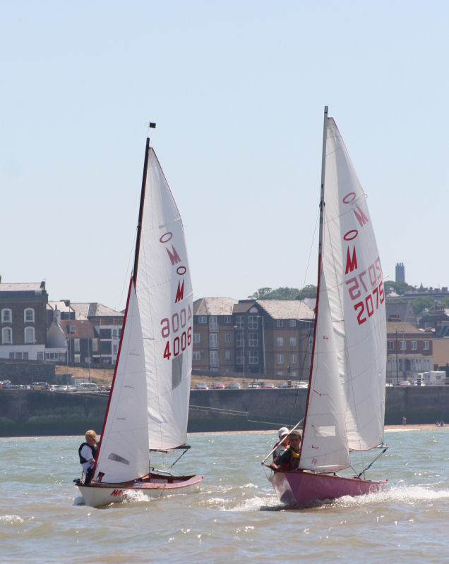 Rachel Harden and Jo Lamb battle it out for second place at the Miracle Southerns at Margate photo copyright Miracle Association taken at Margate Yacht Club and featuring the Miracle class