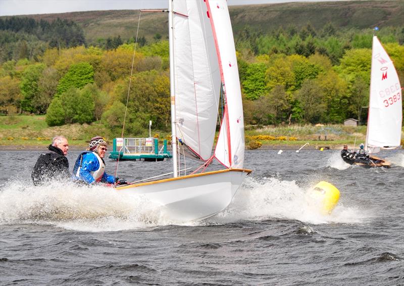David and Michelle Raines (Shall we gybe or safety tack?) at the Miracle Northern Championships at Delph - photo © Steve Starbuck