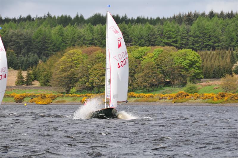 The Marie Celeste (Simon Reddecliffe and Mark Atherton obscured by spray) at the Miracle Northern Championships at Delph photo copyright Steve Starbuck taken at Delph Sailing Club and featuring the Miracle class