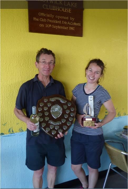 David and Zara Turtle win the Miracle End of Seasons at Shotwick Lake photo copyright Geoff Weir taken at Shotwick Lake Sailing and featuring the Miracle class