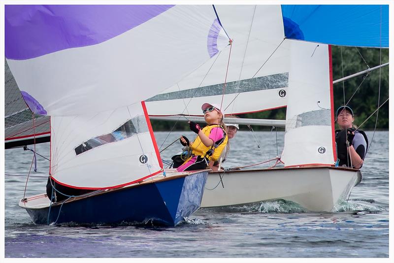 Eyes on the kite during the Girton Miracle Open photo copyright Steve Johnson taken at Girton Sailing Club and featuring the Miracle class