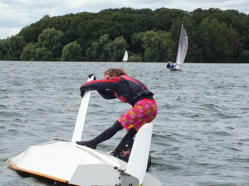 Strong winds on day 6 of the Miracle Nationals 2021 at Rutland photo copyright Jaq Donaldson taken at Rutland Sailing Club and featuring the Miracle class