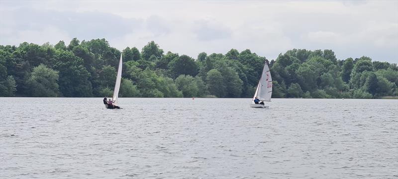 A pair of Miracles having their own battle during the Border County Midweek Series at Budworth photo copyright PeteChambers / @boodogphotography taken at Budworth Sailing Club and featuring the Miracle class