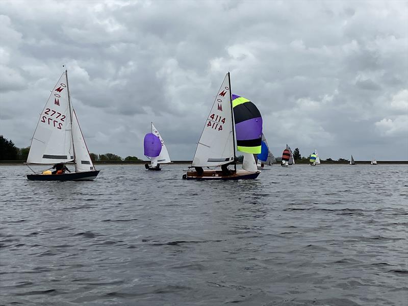 2023 Miracle Northerns at Delph - Saturday race 2: The second downwind leg photo copyright Chris Ball taken at Delph Sailing Club and featuring the Miracle class