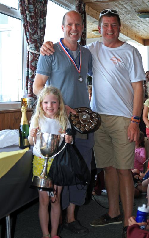 Winners John and Alice Edwards with Andy Teague at Abersoch Mirror Week 2014 photo copyright Tony Bale / www.tonybale.zenfolio.com taken at South Caernarvonshire Yacht Club and featuring the Mirror class