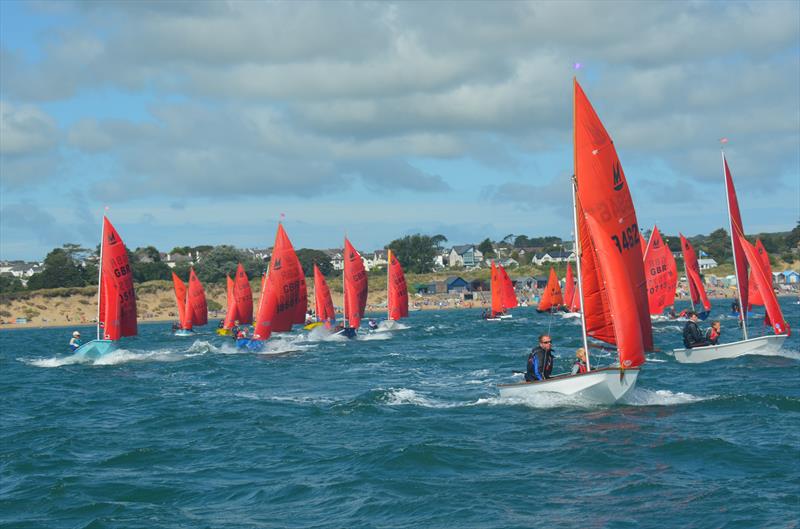 A windy reach for the middle of the fleet at Abersoch Mirror Week 2018 photo copyright John Edwards taken at South Caernarvonshire Yacht Club and featuring the Mirror class