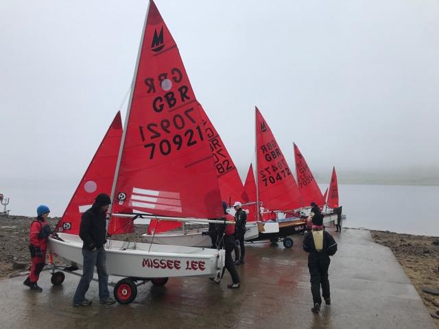 Launching during the Derwent Reservoir Mirror Open photo copyright Remko Beukenholdt taken at Derwent Reservoir Sailing Club and featuring the Mirror class