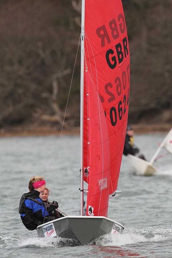 Grace Yeoman & Izzy Barker enjoy Snowflake race 2 photo copyright Ben Godwin taken at Chichester Yacht Club and featuring the Mirror class