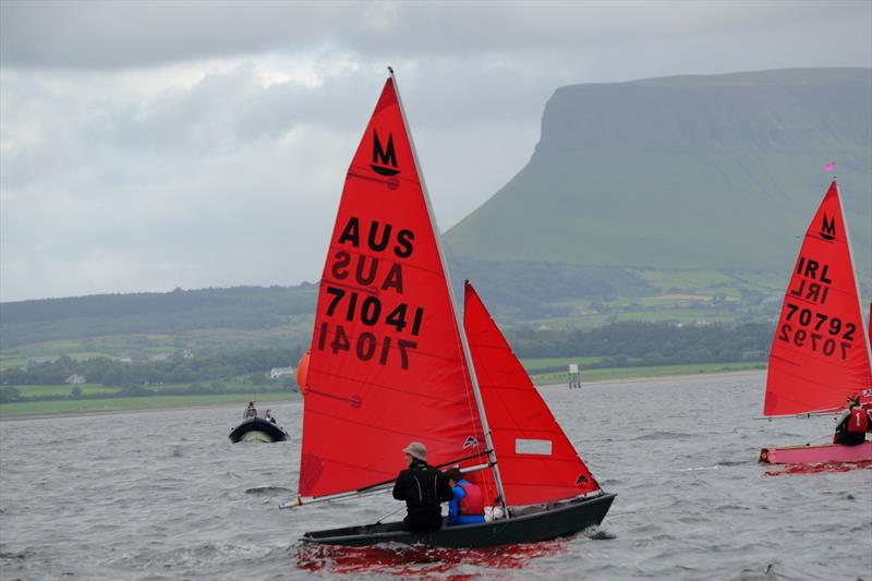 John and Beau Dransfield (AUS) during the Mirror Worlds 2023 at Sligo photo copyright Michael Broaders taken at Sligo Yacht Club and featuring the Mirror class