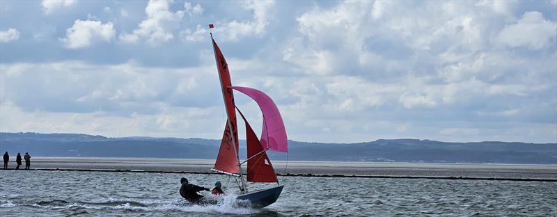 Angus and Poppy Armstrong take off in their Mirror during the West Kirby Sailing Club Easter Regatta  photo copyright Chris Gatenby taken at West Kirby Sailing Club and featuring the Mirror class