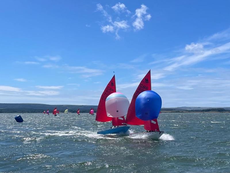 Race 7 finish during the Poole Mirror Open 2026 photo copyright Poole Mirror Open 2026 taken at Poole Yacht Club and featuring the Mirror class