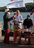 Don Street Jr. of Iolaire receiving the oldest Helm Trophy at the Glandore Classic Regatta 2015 prize giving © Cormac O'Carroll