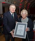 Carmel Winkelmann receives the President's Award from Jack Roy, President Irish Sailing at the Volvo Irish Sailing Awards © David Branigan / Oceansport
