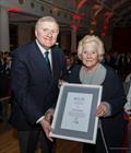 © David Branigan / Oceansport Carmel Winkelmann receives the President's Award from Jack Roy, President Irish Sailing at the Volvo Irish Sailing Awards © David Branigan / Oceansport