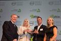 © David Branigan / Oceansport Conor Fogerty receiving the Volvo Irish Sailor of the Year Award (l-r) Jack Roy, President Irish Sailing, Mary Mitchell O'Connor TD, Minister of State for Higher Education & Patricia Greene, Head of Communications Volvo Car Ireland © David Branigan / Oceansport