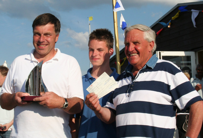 Richard Deller, Matthew Deller & Trevor Briggs (Commodore of BASC) during the Beccles Amateur Sailing Club Centenary Regatta photo copyright Richard Deller taken at Beccles Amateur Sailing Club