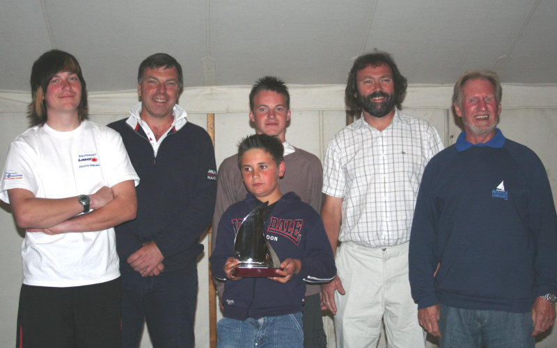 Winners of the 100 Guineas Trophy (left to right) Chris Abbott (Monosails), Richard Deller & Matthew Deller (Dinghies), Trevor Balls (Keelboats), Geoff Coulthard (Norfolk OD) & Harry Shipley (U17s) at the Beccles Amateur Sailing Club Centenary Regatta photo copyright Richard Deller taken at Beccles Amateur Sailing Club