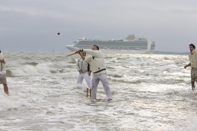 A higher sea level than usual for the annual Brambles Bank Cricket Match photo copyright Mike Jones / www.pikepictures.co.uk taken at 