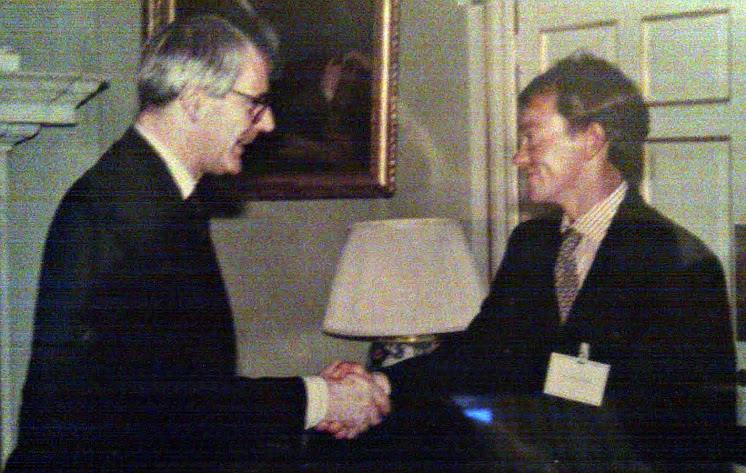 John Merricks meeting John Major at 10 Downing Street photo copyright Archive taken at 