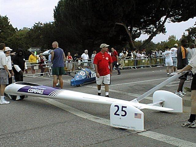 The winning Wirtanen/Bassano gravity car being readied for a run at the 2001 Sand Hill Challenge photo copyright Dennis Bassano taken at 