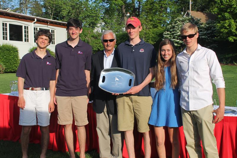 Key Becker (with award) was one of three skippers aboard Young American, which was crewed by junior sailors from American Yacht Club and won best overall performance at the Storm Trysail Club Block Island Race - photo © Storm Trysail Club