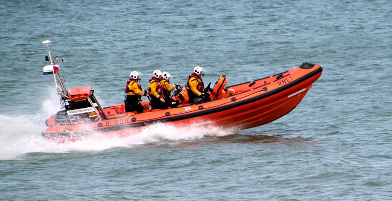 Walmer Lifeboat en-route during the RNLI Exercise at Downs Sailing Club photo copyright Jo Thomson taken at Downs Sailing Club