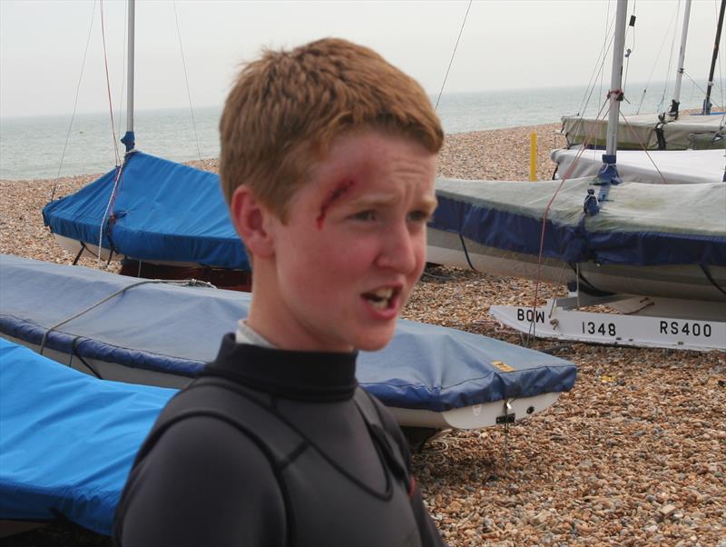 Hope he washes that off before his Mum sees it during the RNLI Exercise at Downs Sailing Club photo copyright Dave Webb taken at Downs Sailing Club