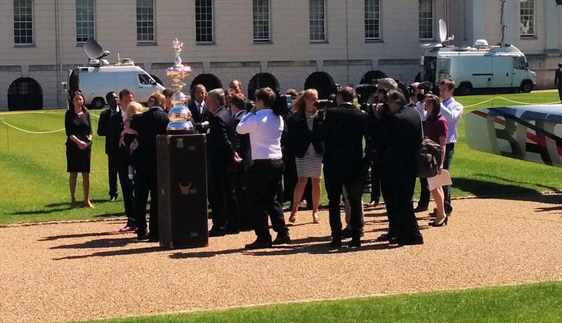 Matt Cornwell and his kids meet the Duchess of Cambridge at the Ben Ainslie Racing launch photo copyright Mark Jardine taken at 