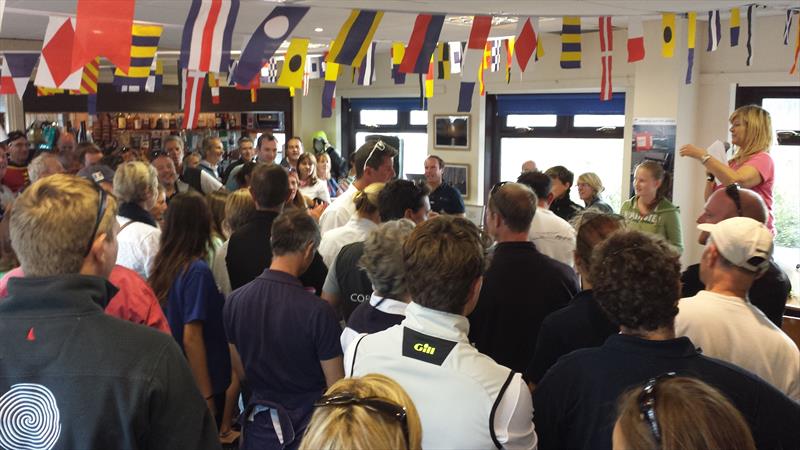 A packed clubhouse for the charity auction during Bart's Bash at Hamble River Sailing Club photo copyright Will Yonge taken at Hamble River Sailing Club