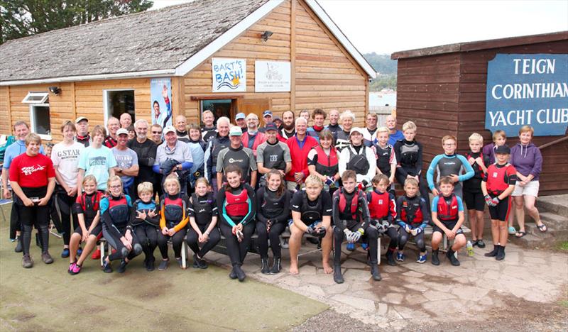 Competitors ashore afte racing in the Bart's Bash event at Teign Corinthian photo copyright Garnett Showell / TCYC taken at Teign Corinthian Yacht Club