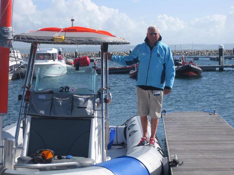 In a life full of high spots, one of the best for Bev was when he was part of the Race Team at the Weymouth Olympic Regatta - photo © Claire Durrant