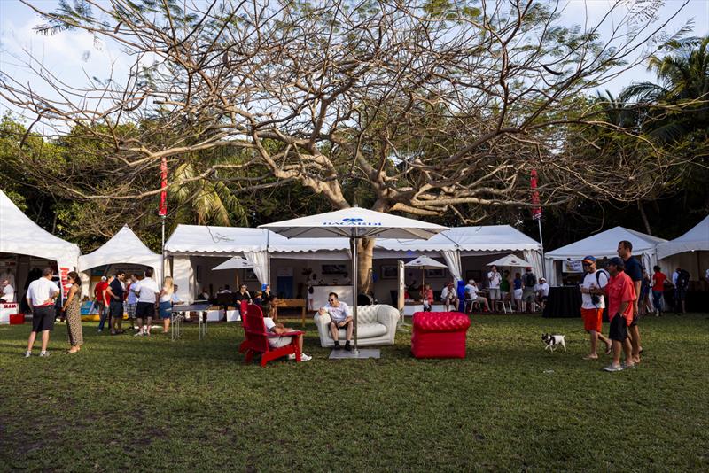 Bacardi Miami Sailing Week hospitality tent, opening reception photo copyright Cory Silken taken at Coral Reef Yacht Club