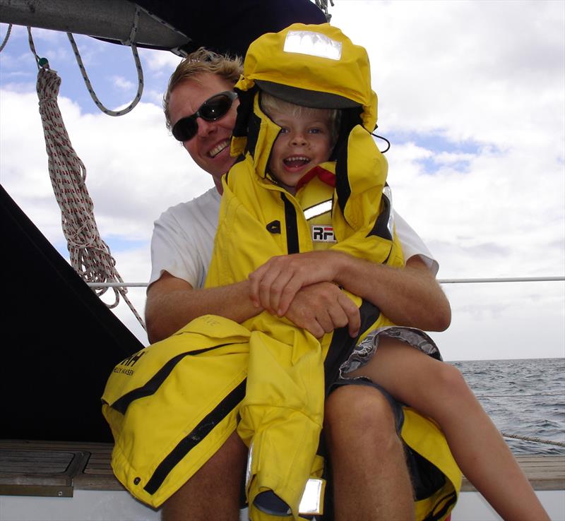 A young Zack and dad David photo copyright Austin family taken at Royal Queensland Yacht Squadron