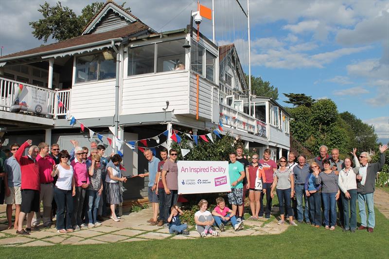 Unveiling the Inspired Facilities plaque during the Upper Thames Club Championship photo copyright Tony Ketley taken at Upper Thames Sailing Club