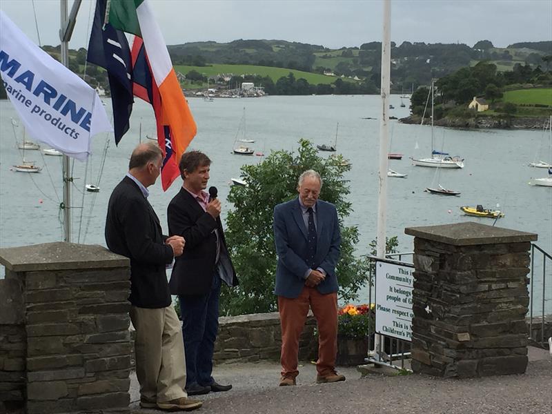 Nick Bendon of CH Marine and Sean Walsh President of the Old Gaffers at the Glandore Classic Regatta 2015 photo copyright Cormac O'Carroll taken at Glandore Harbour Yacht Club
