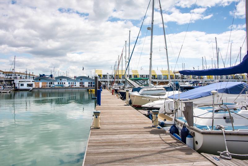 he new Brighton Marina Yacht Club is moved to its permanent home in Brighton Marina photo copyright Julia Claxton taken at Brighton Marina Yacht Club