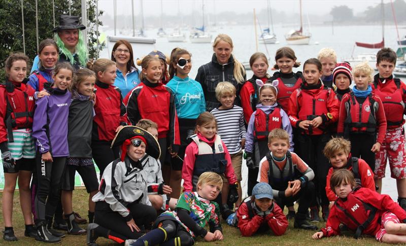 Sarah Ayton and cadets at Bosham Junior Week photo copyright Dawn Chesher & Greg Grant taken at Bosham Sailing Club